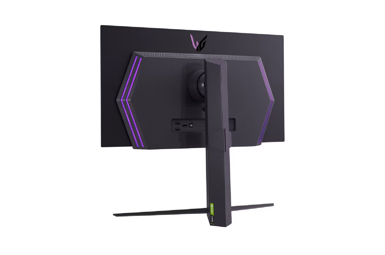 Vista trasera diagonal Monitor Gamer UltraGear OLED de 27''